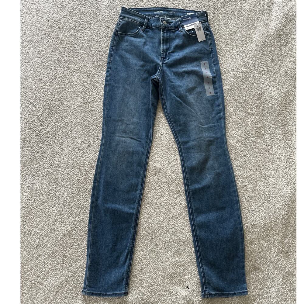 Old Navy Jeans Womens 2 High Rise Straight Leg Medium Wash Stretch Ankle